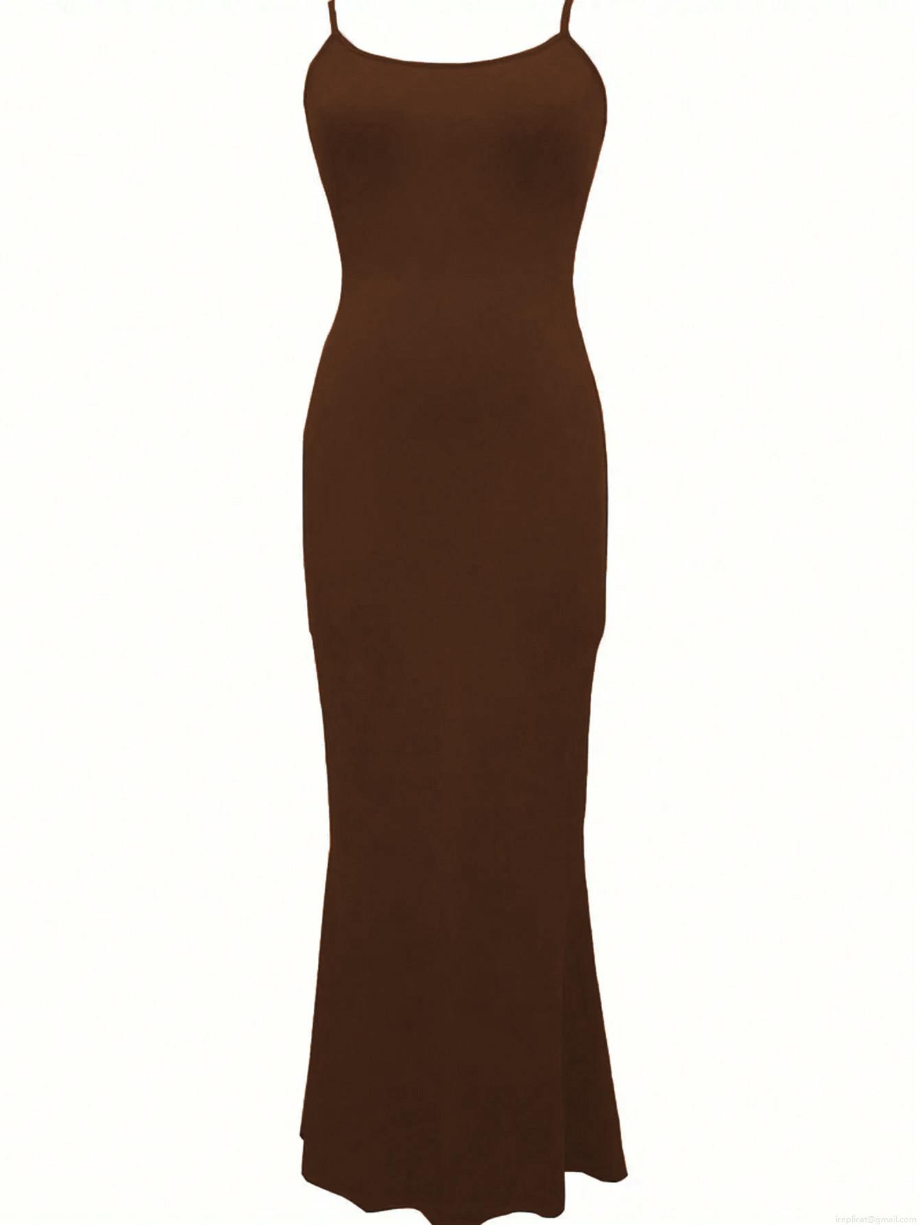 Women Sexy Bodycon Maxi Dress Square Neck Sleeveless Suspender High Waist Slim Fit Solid Color Party Club Night Summer Long Dress