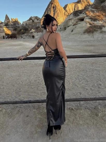 Sexy Backless Criss-Cross Lace-Up Maxi Dress For Women Sleeveless Halter U-Neck PU Faux Leather Bodycon Party Clubwear Long Dress Polyester Spandex High Slit Slim Fit
