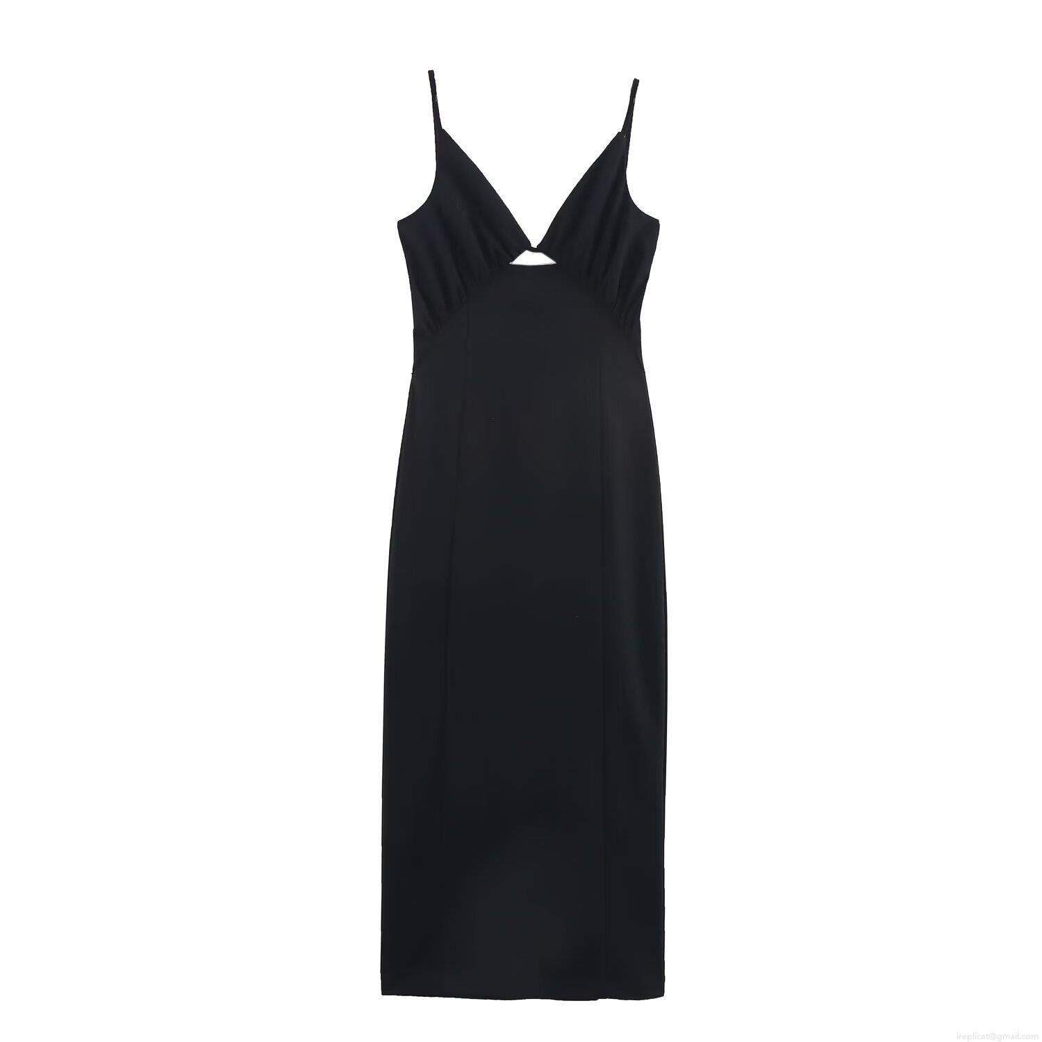 Sexy Backless Cutout Maxi Dress Women Summer Sleeveless Spaghetti Strap V Neck A-Line Long Dress For Party Club Night Out Fashion Streetwear