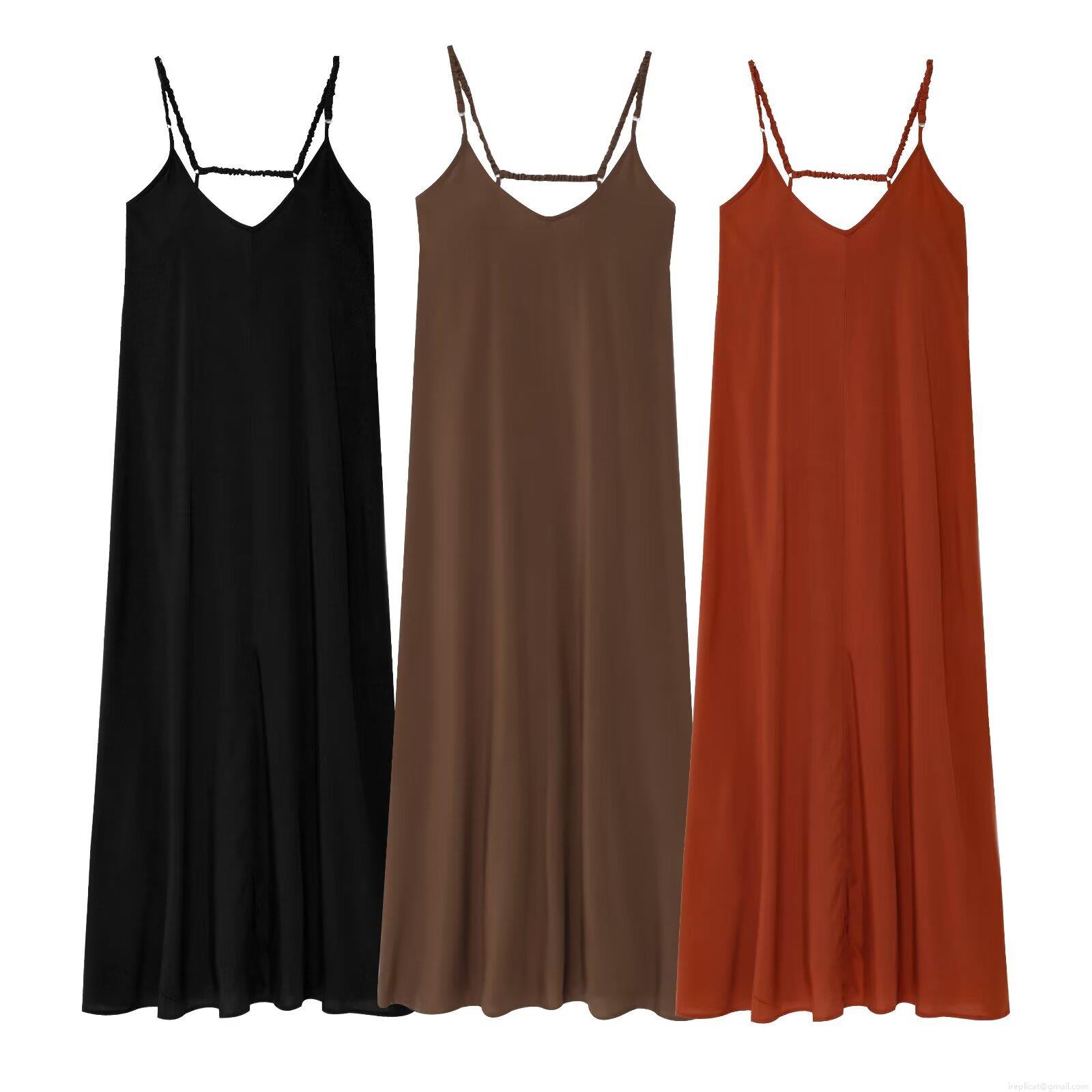 Women's Sexy Backless Maxi Dress Tencel Cotton Blend Solid Color Ruched Spaghetti Straps V-Neck Summer Vacation Casual Beach Long Dress