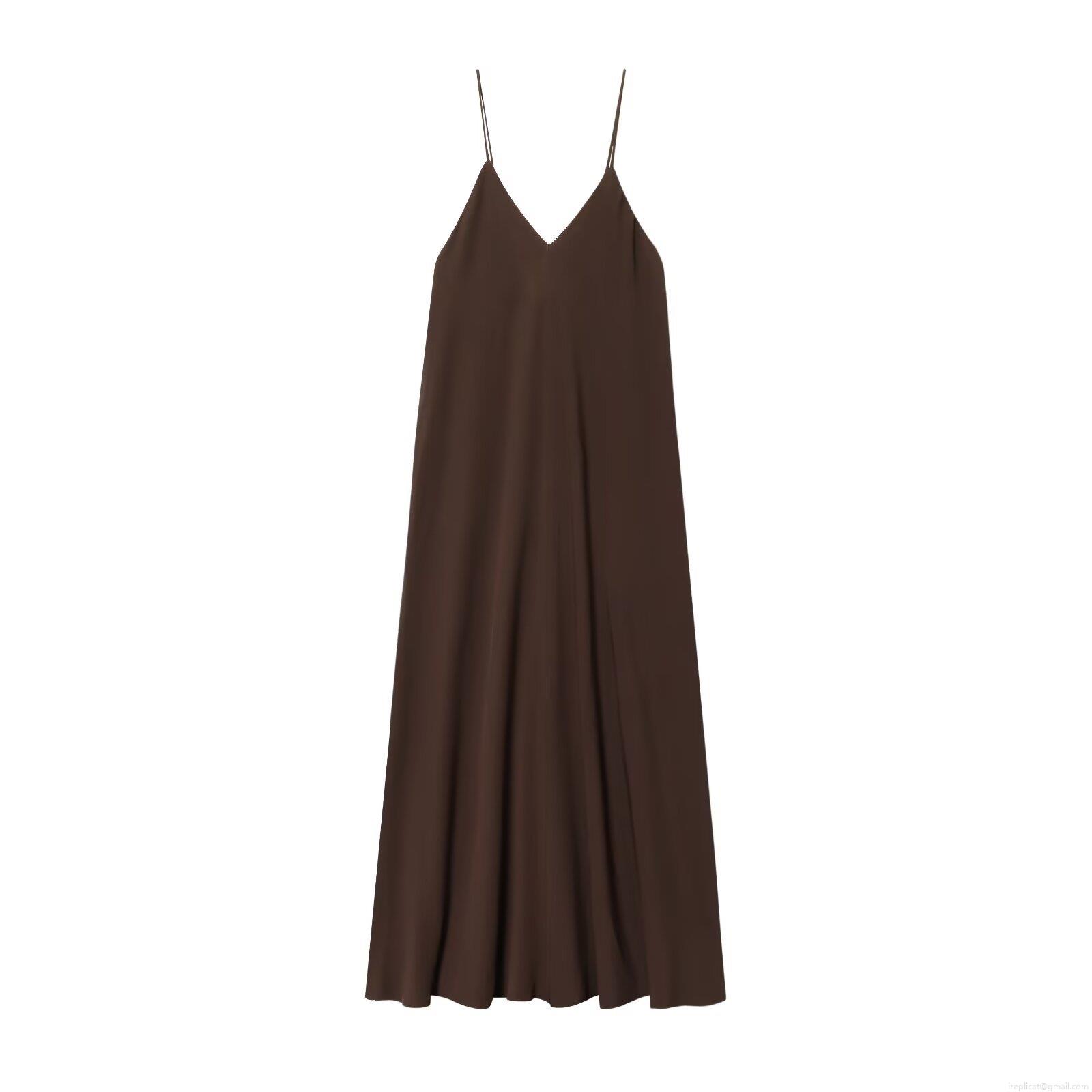 Women Sexy V-Neck Backless Satin Spaghetti Strap Maxi Dress Polyester Spandex Summer Elegant Solid Color A-Line Long Party Vacation Dress