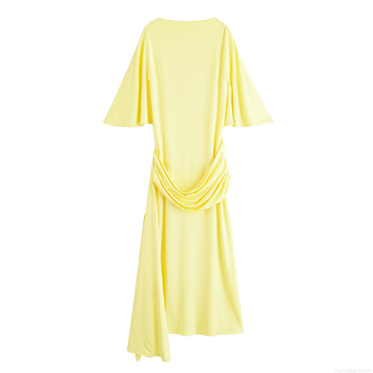 Women's Sexy Backless Maxi Dress Off-the-Shoulder Layered Ruffle Flare Sleeve Asymmetric Hem Polyester Long Dress For Party Club Night Out Evening