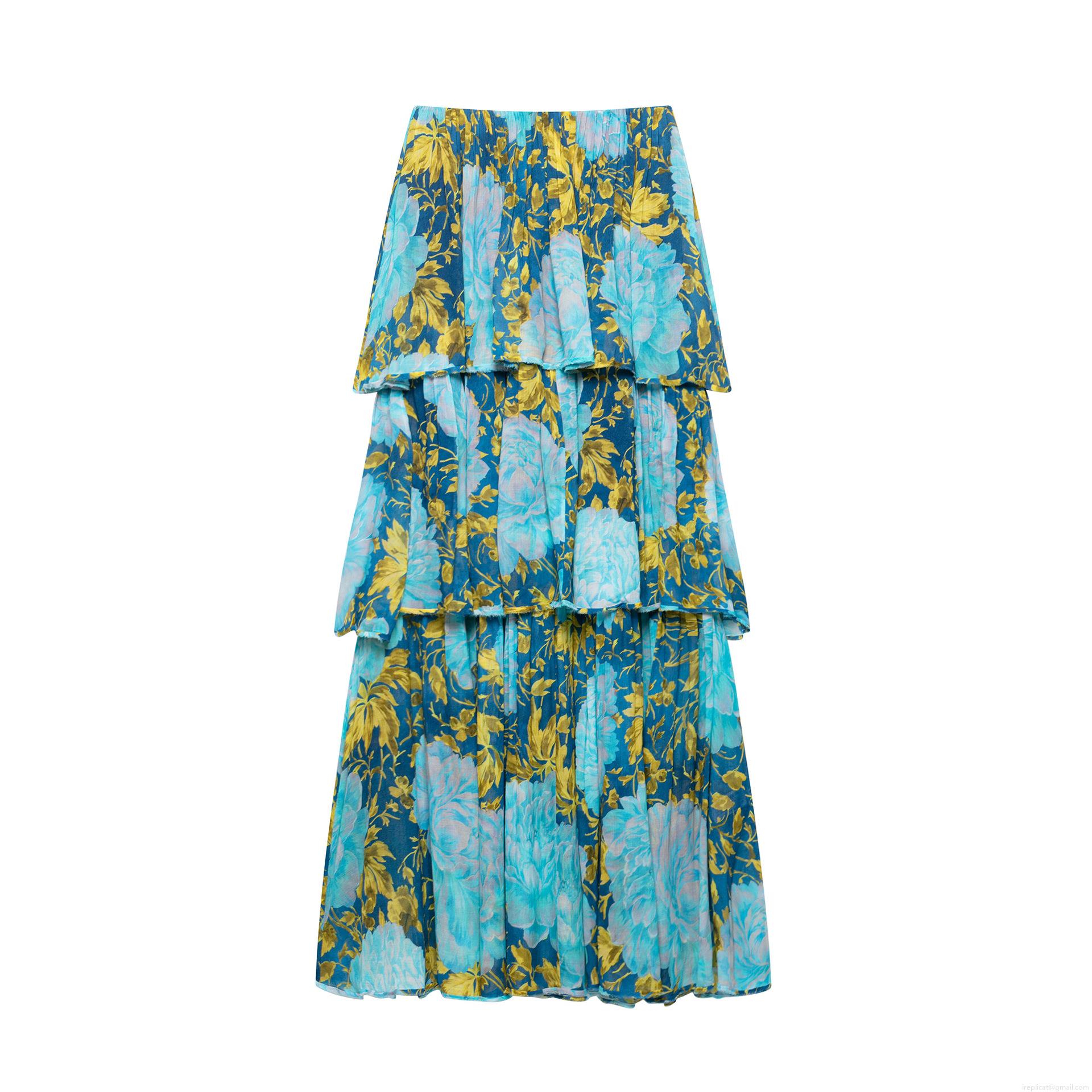 Women's Elegant Tube Top Maxi Dress Floral Print Tiered Layered Chiffon Feel Polyester Sleeveless Sundress For Party Vacation Summer Long Dress