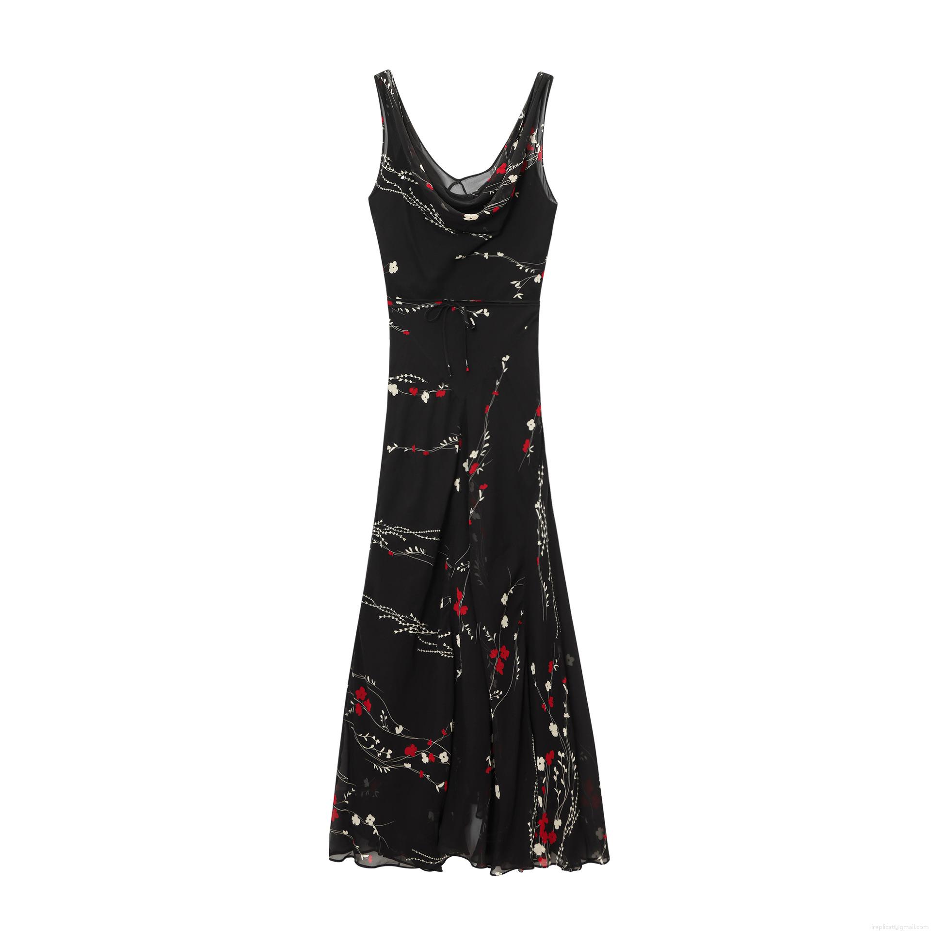 Women's Sexy Deep V Neck Floral Print Slip Maxi Dress Elegant Sleeveless Chiffon Backless Long Party Dress Summer Beach Sundress