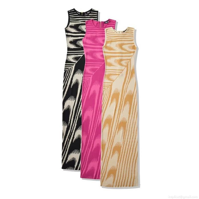 Women's Sexy Abstract Wave Pattern Maxi Dress Sleeveless Slim Fit Round Neck Bodycon Knitted Long Dress With Back Zipper Rayon Nylon Blend Party Evening Dress