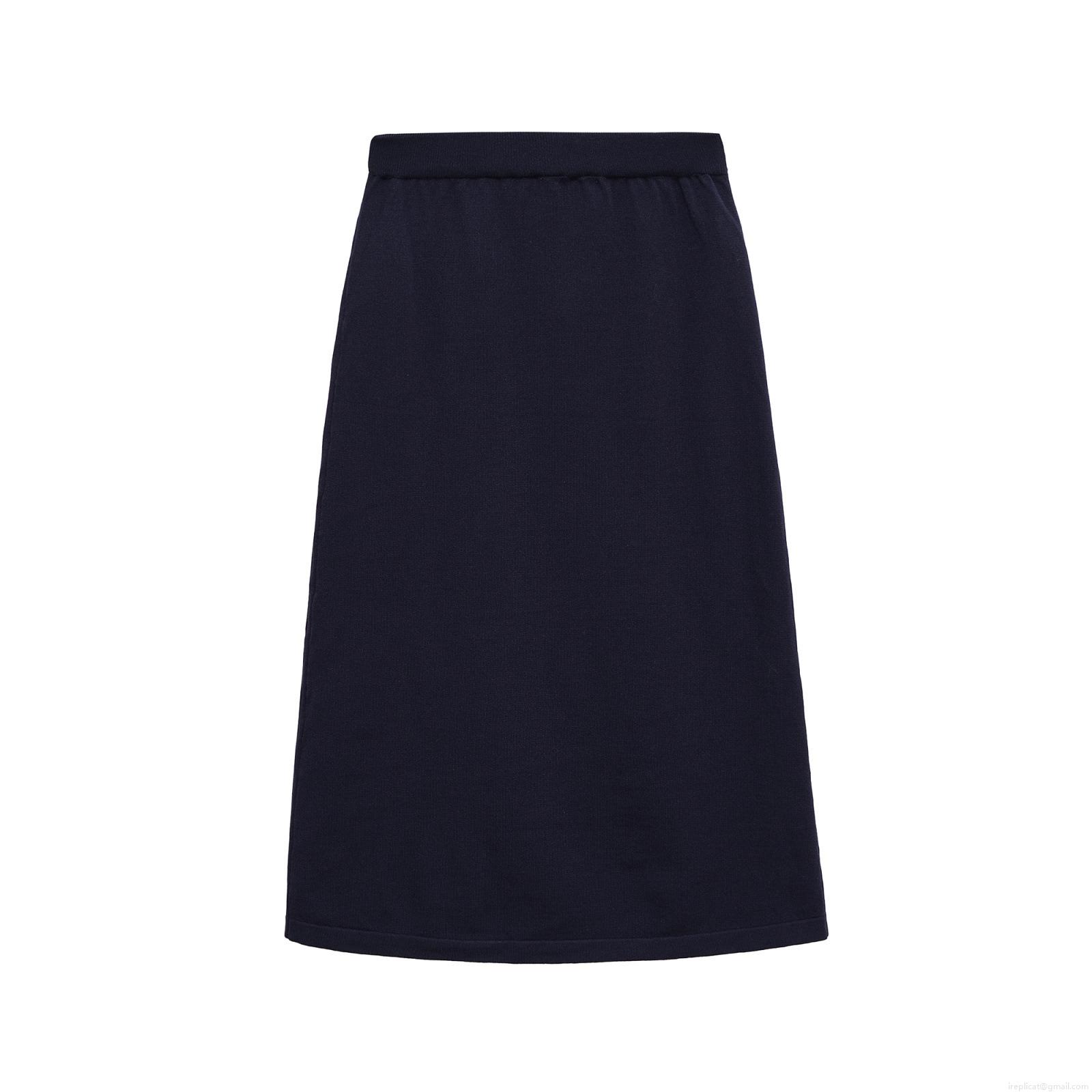Women's High Waist Knit A-Line Midi Skirt Elastic Solid Color Autumn Winter Polyester Knitted Bottoms Streetwear Fashion Casual Skirt
