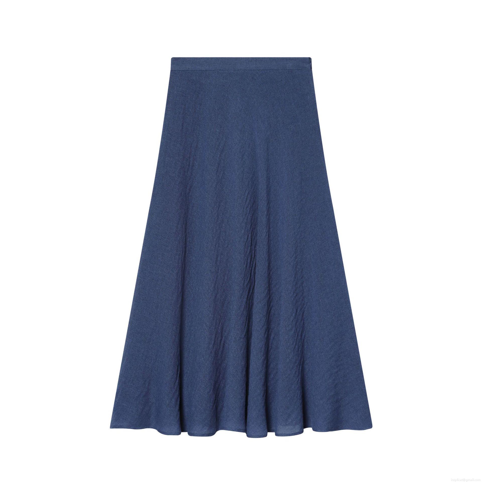 Women's High Waist Linen Midi Skirt Elegant Solid Color A-Line Cape Style Long Skirt For Street Fashion Daily Wear Party Skirt
