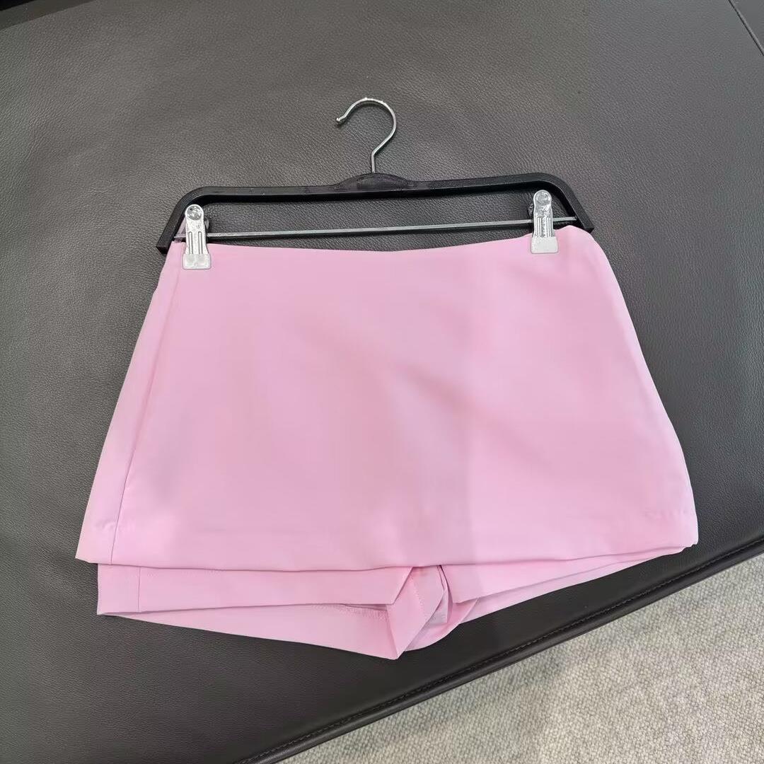 Women's Sweet Low Waist A-Line Skort Polyester Woven Asymmetric Front Mini Skirt With Shorts Inside For Casual Summer Daily Wear