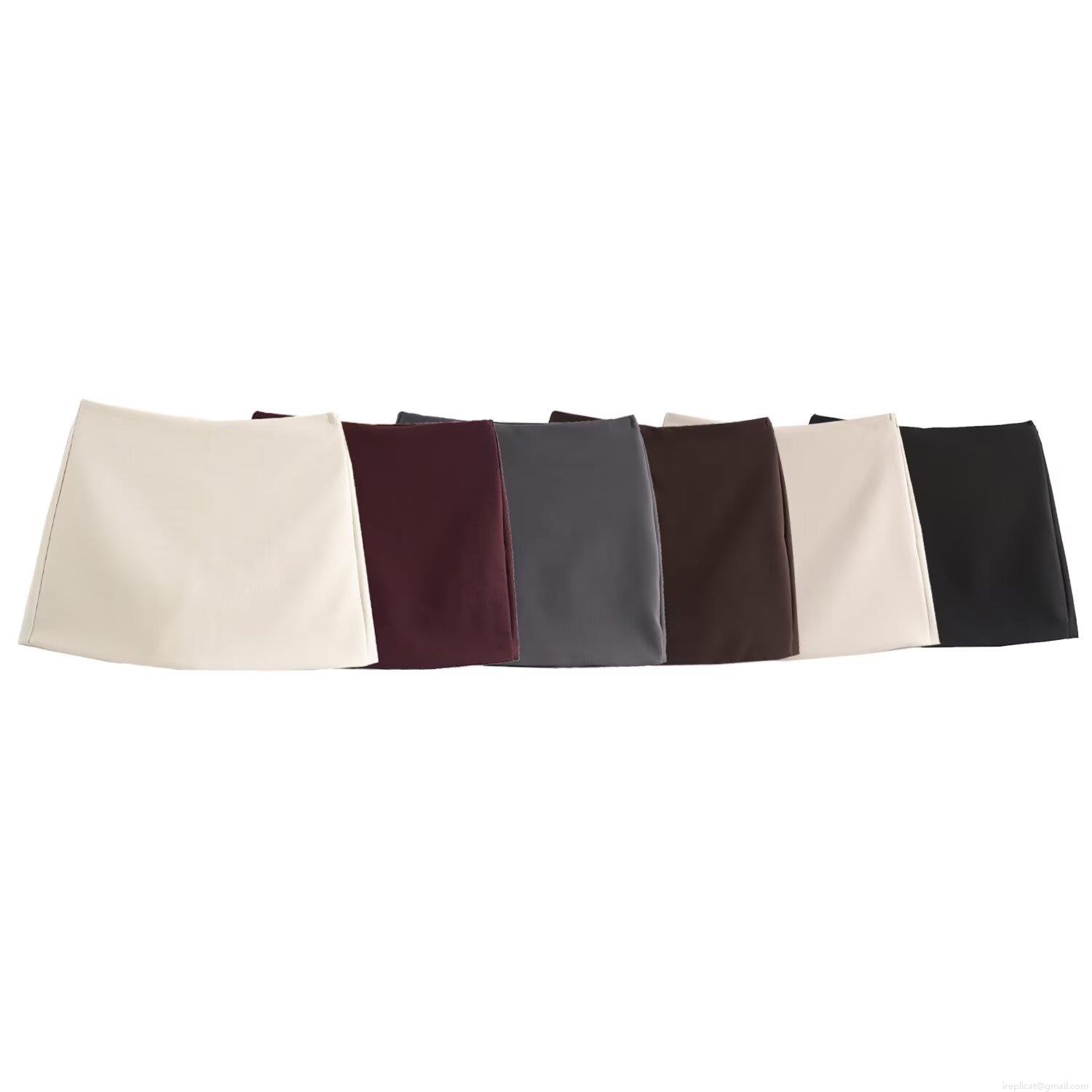 Women's Fashion Minimalist A-Line Skort Polyester Spandex High Waist Short Skirt Casual Culottes for Daily Wear