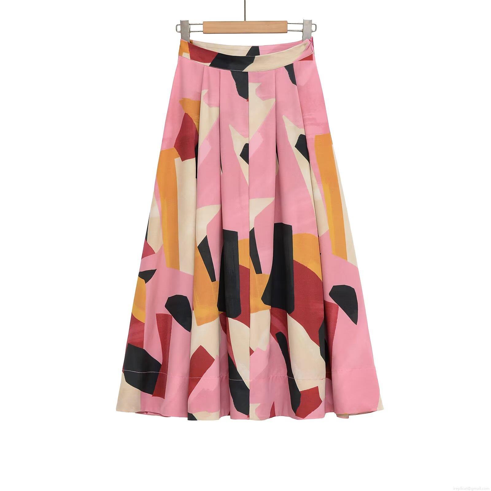 Women's Geometric Print Midi Skirt High Waist Polyester Abstract Brushstroke A-Line Pencil Skirt Sexy Streetwear Bottoms For Party Dating